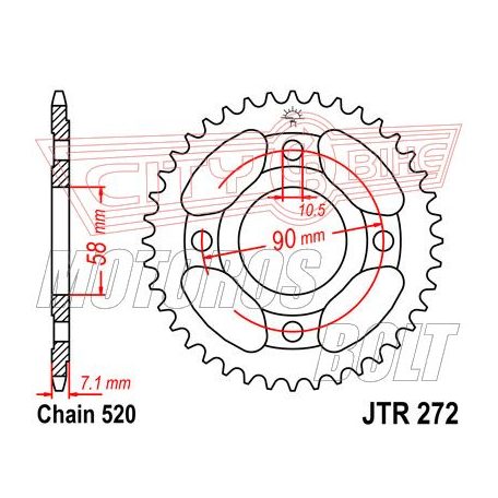 Lánckerék hátsó JT 272