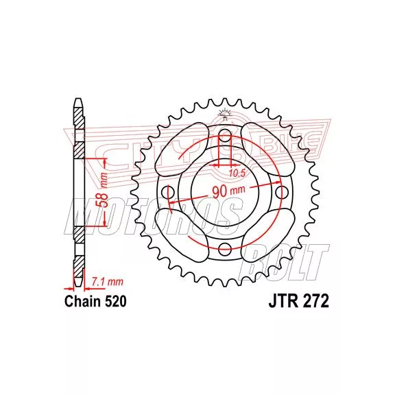 Lánckerék hátsó JT 272 Lánckerék hátsó JT 272