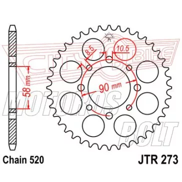 Lánckerék hátsó JT 273