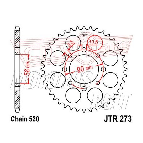 Lánckerék hátsó JT 273-41