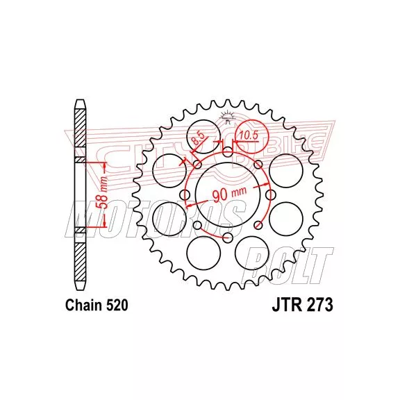 Lánckerék hátsó JT 273-40 Lánckerék hátsó JT 273-40