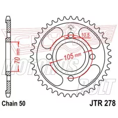 Lánckerék hátsó JT 278