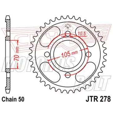 Lánckerék hátsó JT 278