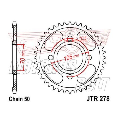 Lánckerék hátsó JT 278