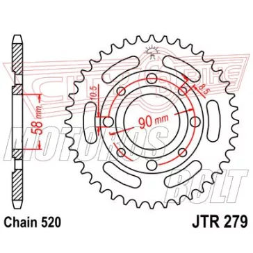 Lánckerék hátsó JT 279