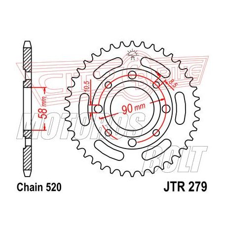 Lánckerék hátsó JT 279-40