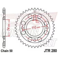 Lánckerék hátsó JT 280