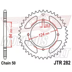Lánckerék hátsó JT 282