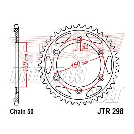 Lánckerék hátsó JT 298