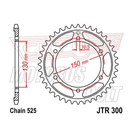 Lánckerék hátsó JT 300-42