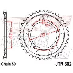 Lánckerék hátsó JT 302