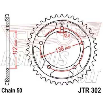 Lánckerék hátsó JT 302