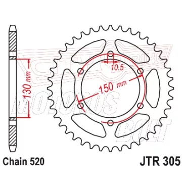 Lánckerék hátsó JT 305