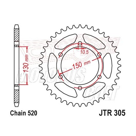 Lánckerék hátsó JT 305