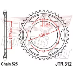Lánckerék hátsó JT 312