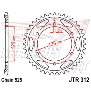 Lánckerék hátsó JT 312