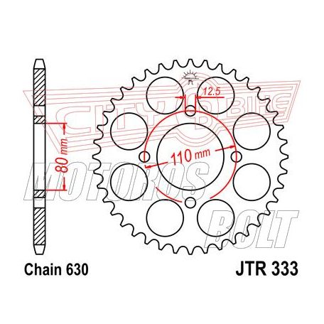 Lánckerék hátsó JT 333