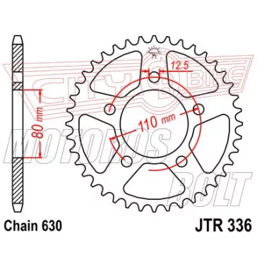 Lánckerék hátsó JT 336