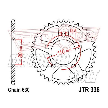 Lánckerék hátsó JT 336