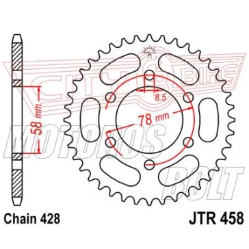 Lánckerék hátsó JT 458