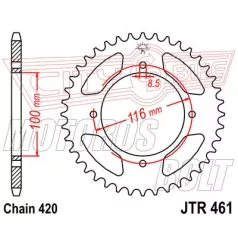 Lánckerék hátsó JT 461