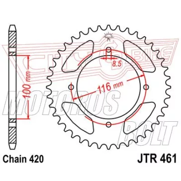Lánckerék hátsó JT 461