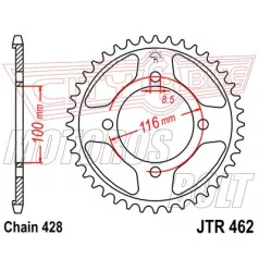 Lánckerék hátsó JT 462