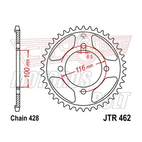 Lánckerék hátsó JT 462-51