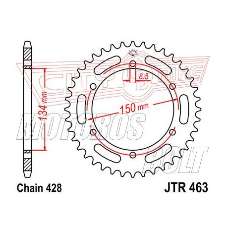 Lánckerék hátsó JT 463-48