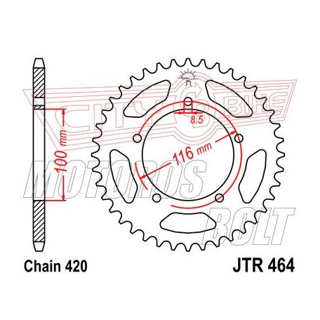 Lánckerék hátsó JT 464