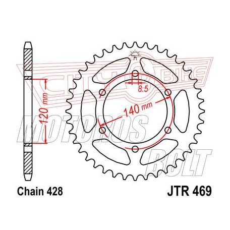 Lánckerék hátsó JT 469-53