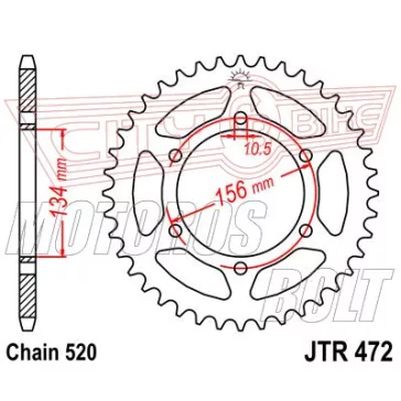 Lánckerék hátsó JT 472