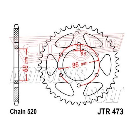 Lánckerék hátsó JT 473