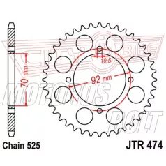 Lánckerék hátsó JT 474-48