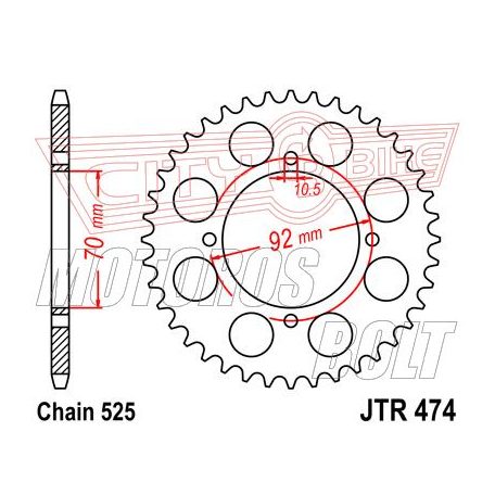 Lánckerék hátsó JT 474-48