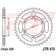 Lánckerék hátsó JT 475