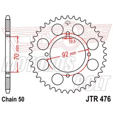 Lánckerék hátsó JT 476