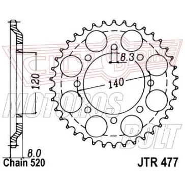 Lánckerék hátsó JT 477