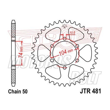 Lánckerék hátsó JT 481-42