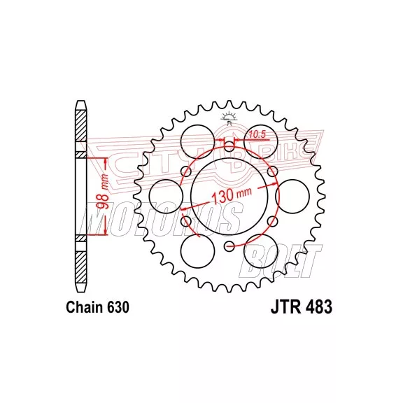 Lánckerék hátsó JT 483 Lánckerék hátsó JT 483