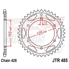 Lánckerék hátsó JT 485