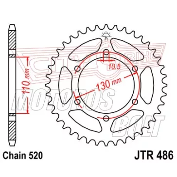 Lánckerék hátsó JT 486
