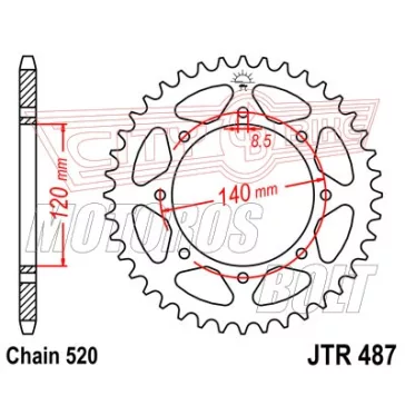 Lánckerék hátsó JT 487