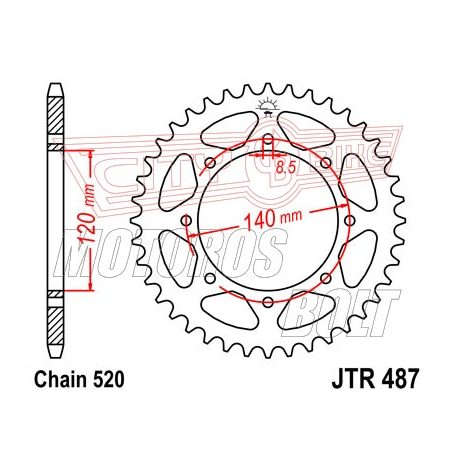 Lánckerék hátsó JT 487-42