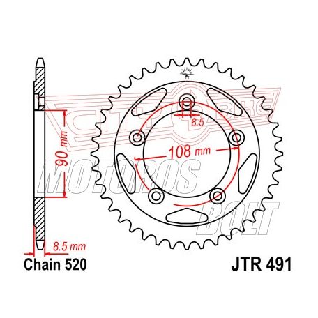 Lánckerék hátsó JT 491