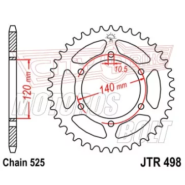 Lánckerék hátsó JT 498