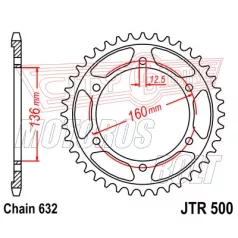 Lánckerék hátsó JT 500