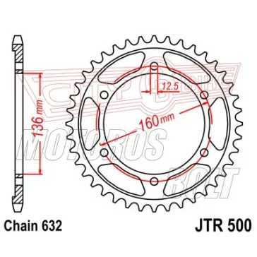 Lánckerék hátsó JT 500