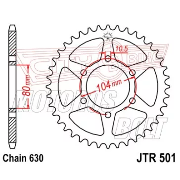 Lánckerék hátsó JT 501