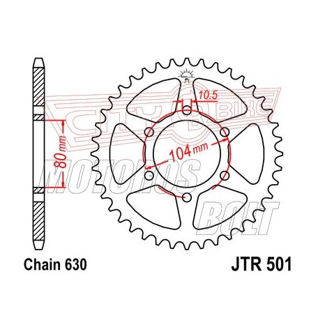 Lánckerék hátsó JT 501-42